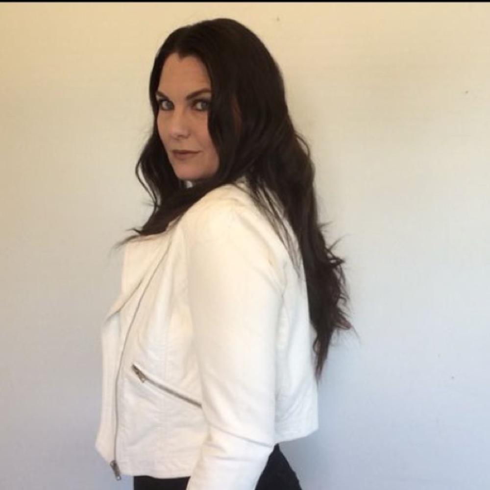 White soft leather jacket